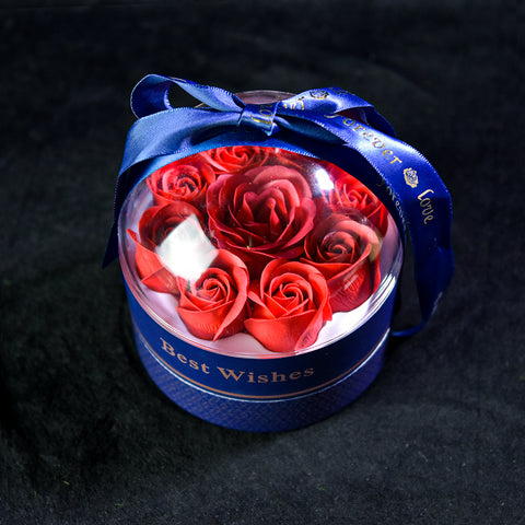 Mother&Daughter Double Necklace Forever Rose Dome Jewelry Box-Blue