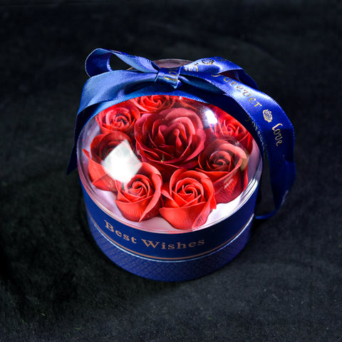 Mother&Daughter Necklace Forever Rose Dome Jewelry Box-Blue