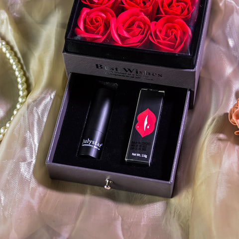Forever Rose lipstick Grey Jewelry Box