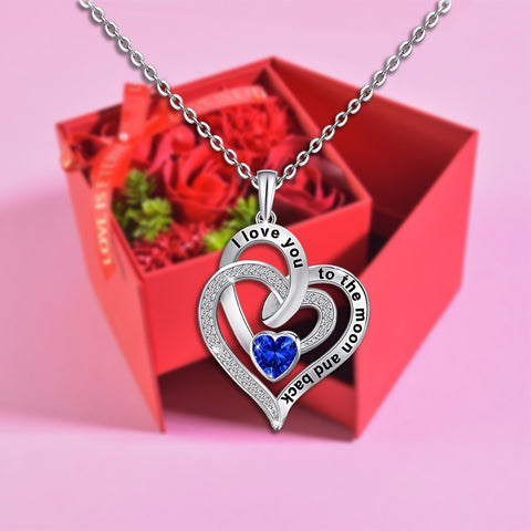 Heart To Heart Necklace Forever Rose Side Opening Jewelry Box Red