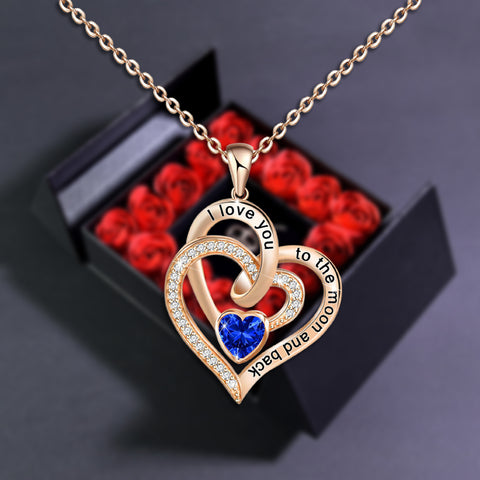 Heart To Heart Necklace Forever Rose Square Jewelry Box black