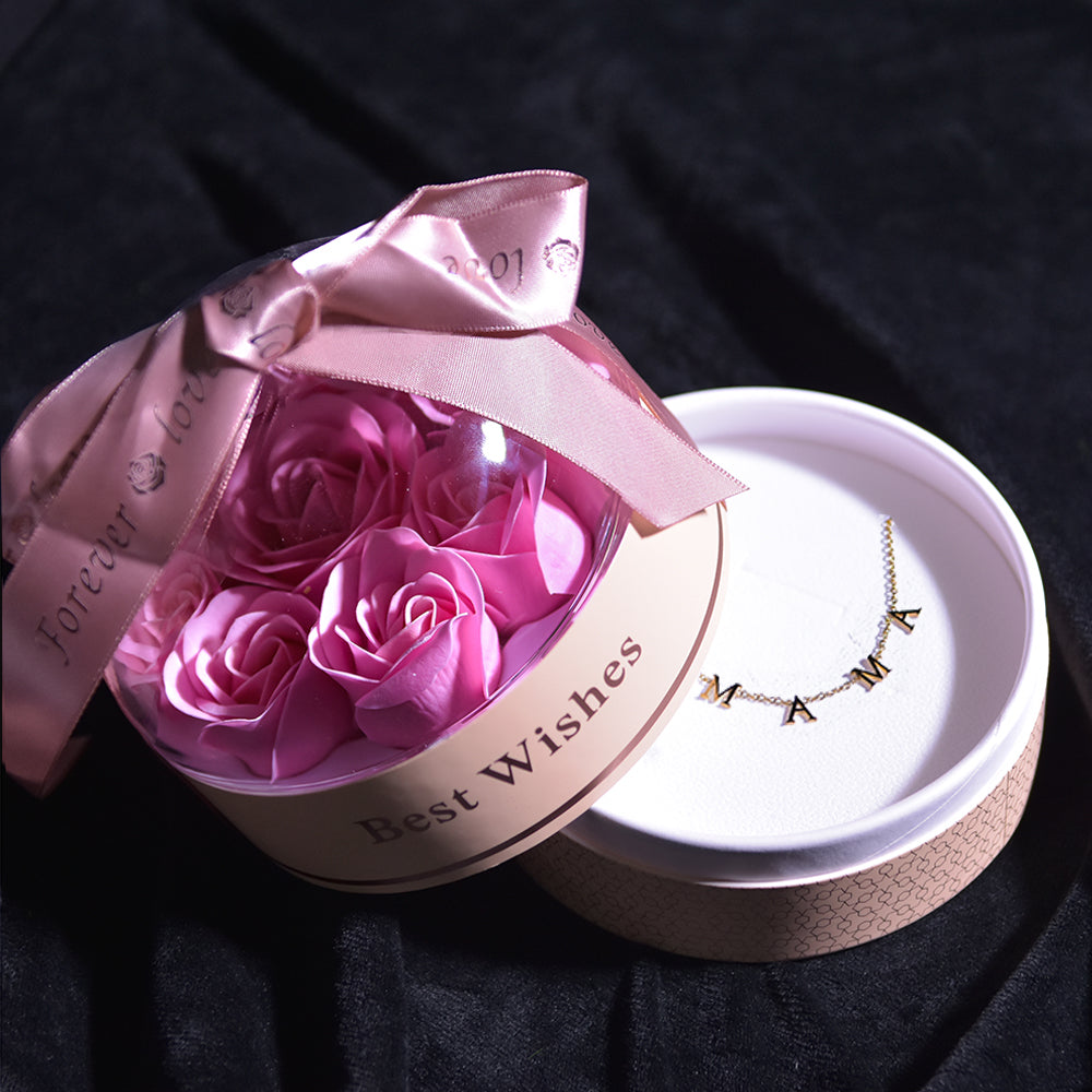 MaMa Necklace Forever Rose Dome Jewelry Box-Pink