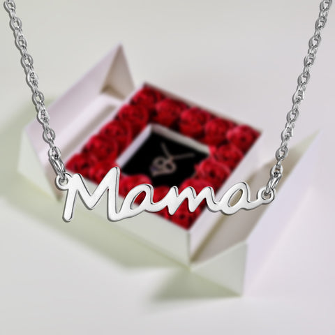 MaMa Necklace Forever Rose Square Jewelry Box white