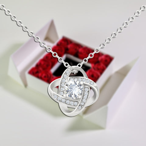 Eternity Necklace Forever Rose Square Jewelry Box white